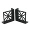 Set of 2 Cast Iron Breeze Block Bookends Mid Century Modern Home Bookshelf Decor